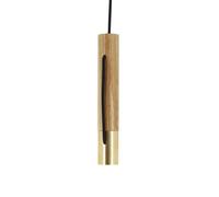 Suspension Tempo en bois et laiton culot E27