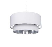 LEDKIA LIGHTING - Suspension Textile Reflect Duo | Design élégant et unique | Câble réglable | Compatible ampoule E27 (non incluse) | Usage intérieur, Blanc