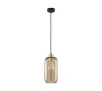 Suspension TK-Lighting Marco E27 verre brun/noir Ø14