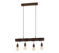 Suspension TO4 E27 4X60W en acier marron antique et noir 700x140x1100mm
