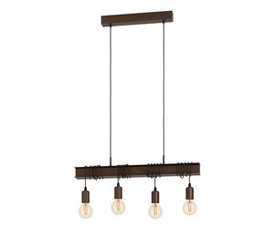 Suspension TO4 E27 4X60W en acier marron antique et noir 700x140x1100mm