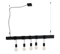 Suspension TOWNSHEND-B E27 5X40W en acier noir 1100x95x2000mm
