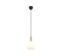 Suspension Trio Diva noir laiton Ø20 verre blanc E27