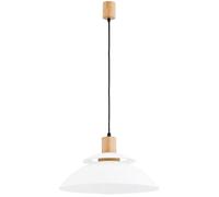 Suspension TROPIC blanche et bois clair, 1xE27x60W, verre, dimensions : 85x44x44 cm, IP20, Alfa