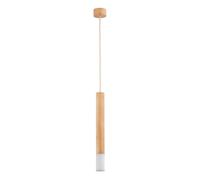 Suspension tube bois clair/blanc Alfa Adori E14 110cm