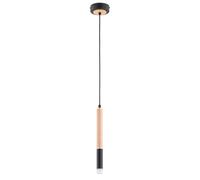 Suspension tube moderne noir bois clair G9-10W Rodeo