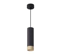 Suspension tube moderne noire bois GU10 Conti Candellux
