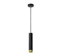 Suspension tube moderne noire/or FLORIS GU10 Lucide
