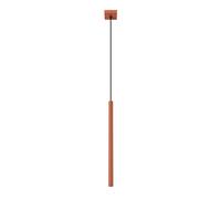 Suspension tube moderne rouge ocre 50cm G9 Velino Pure Lume