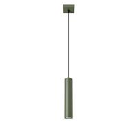 Suspension tube moderne vert olive 30cm GU10 Modeno