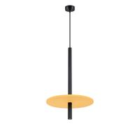 Suspension tube noire, disque feutre jaune, G9 Sollux