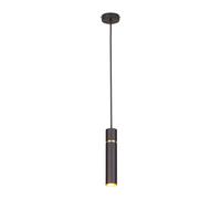 Suspension tube noire-or en laiton Lynx E14 40W Milagro