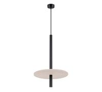 Suspension tube noire réglable disque feutre beige G9 Sollux