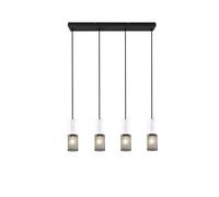 Suspension tubulaire TOSH noire métal 4xE27 Trio 150cm