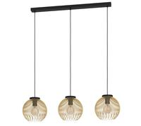 Suspension VENEZUELA E27 3X40W en acier noir et or 935x235x1100mm