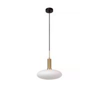 Suspension verre blanc laiton Singala E27 60W Lucide