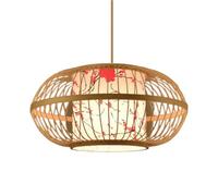 Suspension Vintage En Bambou Tressé - Lanterne Artisanale de Style Chinois Pour La Maison Et Le Restaurant (C, 40 Cm)/Couleur Foncée/40 Cm
