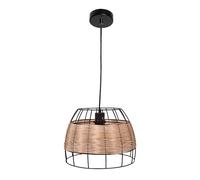 Suspension vintage en osier - Gris