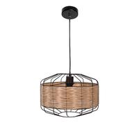 Suspension vintage en osier - Gris