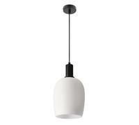 Suspension Wolken minimaliste noire verre blanc E27