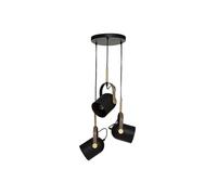 Suspension x3 métal Bil noir et doré - Noir