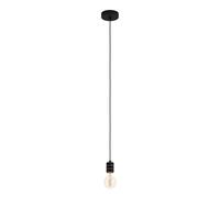Suspension YORTH E27 1X40W en acier nickel brillant et noir D50mm