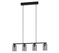 Suspension ZOCABON E27 4X40W en acier noir 815x110x1100mm