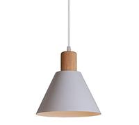 Suspensions Luminaire Moderne Plafonnier Luminarie Blanc Vernis Plafond Lustre Bois et Metal Abat-Jour Pour Cuisine Salle à manger Salon Chambre Restaurant