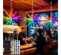 Suspensions lumineuses 3er-Set, 386 LED, effet feu d'artifice, IP65, solaire
