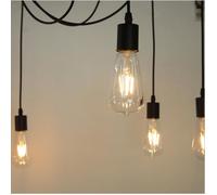 Suspensions Lustres 3 tête Araignee Rétro Plafond Lampe Lumière éclairage Plafonniers Luminaire Bricolage Noir