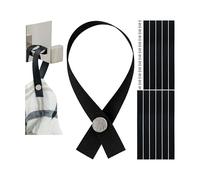 Suspensions sans couture pour textiles, 12 pcs, 180 x 12 mm boucles, en Noir, avec fermeture par bouton-pince, boucles de suspension pour torchon, serviette de bain, chiffon, articles de décoration
