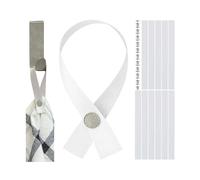 Suspensions sans couture pour textiles, 12 pcs, 180 x 12 mm de boucles, en Blanc, avec fermeture par bouton à épingle, boucles de suspension pour torchon, serviette de bain, chiffon, tissu