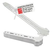 Suspentes directes 270 mm en acier galvanisé 0,8 mm, lot de 100 pièces | fixation placo pour profilé CD 60/27 et suspension bois, support plafond anticorrosion pour cloisons sèches