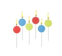 SUSYCARD Lot de 6 bougies décoratives « Mix it » rondes 3 couleurs assorties