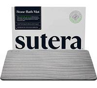 SUTERA Tapis de Bain en Pierre, Tapis de Douche en Terre de diatomées, antidérapant, Super Absorbant, séchage Rapide, Naturel, Facile à Nettoyer (59,5 x 38,1 cm, Gris)