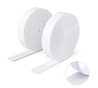 SUTOUG Ruban adhésif double face à crochets et à boucles, 16MM x 3M Ruban adhésif autocollant, bandes robustes, ruban à emboîtement pour cadres de photos, moustiquaires, tapis, bricolage - Blanc