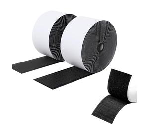 SUTOUG Ruban adhésif double face à crochets et à boucles, 50MM x 3M Ruban adhésif autocollant, bandes robustes, ruban à emboîtement pour cadres de photos, moustiquaires, tapis, bricolage - Noir