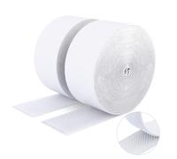 SUTOUG Ruban adhésif double face à crochets et à boucles, 50MM x 5M Ruban adhésif autocollant, bandes robustes, ruban à emboîtement pour cadres de photos, moustiquaires, tapis, bricolage - Blanc