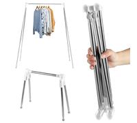 Sutowe Portant à vêtements de voyage pliable en acier inoxydable avec sac de rangement pour chambre à coucher, camping, voyage d'affaires, intérieur et extérieur