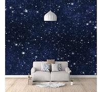 SUUKLI Papier Peint Intissé, Personnalisable, 200X140Cm Trompe L Oeil Scène De Nuit Étoilée Bleue Poster Auto-Adhésif Geant Mural 3D Pour Salon Chambre Chambre D'Enfants Décoration Murale