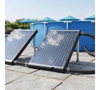 Suusolny 1 chauffage solaire de piscine, modèle droit, réglable en hauteur, panneau solaire de 15 l avec accessoires, plaque chauffante solaire résistante aux UV pour piscines hors sol et souterraines