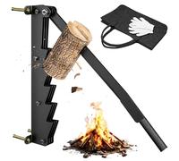 Suusolny Fendeur de bois pour montage mural, fendeur de bois d'allumage, fendeur de bois de chauffage pour bois tendre, fendeur d'allumage, couteau à copeaux avec poignée, kit avec gants et sac en