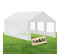 Suusolny Grande tonnelle premium de qualité supérieure - 4 x 6 m - Protection UV - Avec panneaux latéraux - Imperméable - Résistant à l'hiver - Avec fenêtre - Grande tente de jardin - Tente de