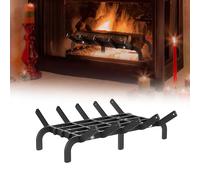 Suusolny Grille de cheminée en fonte, grilles à bois en forme de V avec insert de cheminée à 6 pieds, accessoires de cheminée amovibles et accessoires de poêle pour panier à bûches à bois