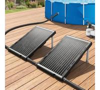 Suusolny Lot de 2 chauffages solaires de piscine, modèle droit, réglable en hauteur, panneau solaire de 15 l avec accessoires, plaque chauffante solaire résistante aux UV pour piscines hors sol et