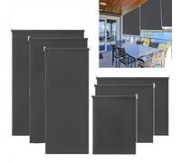 Suusolny Store enrouleur occultant extérieur - Store vertical - Brise-vue - Étanche - Pour balcon, terrasse - 100 x 140 cm - Anthracite