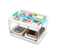 Suvexor 24 L Boite Rangement Plastique avec Couvercle, Transparente | Boîte de stockage pliable 38x28x22.3cm, blanc translucide, plastique robuste, gain de place, cuisine bureau chambre