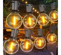SUWIN Guirlande Guinguette Extérieur 18M, 60FT G40 Guirlande Lumineuse Exterieure avec E12 30+1 LED Ampoules IP45 Imperméable, Blanc Chaud Chaîne Lumiere Exterieur pour Patio Fête Mariage