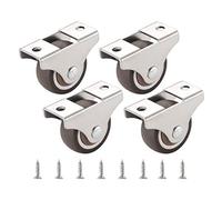 Suwooy 4 roulettes Fixes 25mm 32mm 35mm 50mm,roulettes pour Meubles en Caoutchouc Silencieuses,roulettes De Transport,roulettes Charge Lourde,Chariot,roulettes De Remplacement pour Établi,25mm