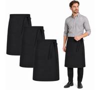 Suxyn Lot de 3 Tabliers, Tablier Mi-Long de Cuisine Mixte Homme Femme, Tabliers de Restauration avec Poche, Tablier de Bistrot Robuste pour Cuisine, Service, Restaurant et Café